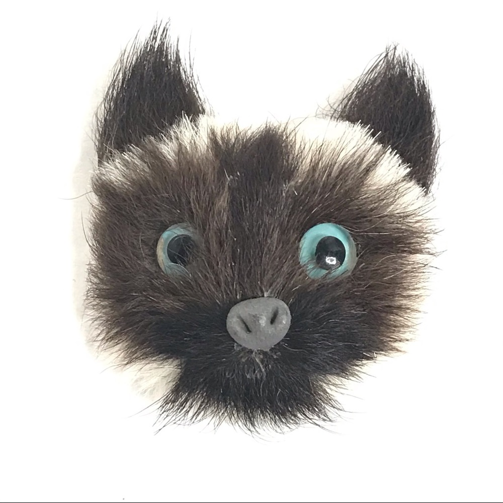 Vintage Fuzzy Kitty Cat Brooch Pin